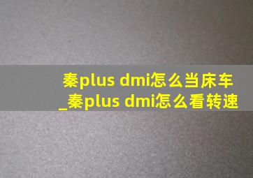 秦plus dmi怎么当床车_秦plus dmi怎么看转速